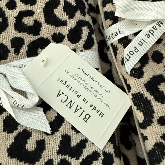 Bianca Portugal Leopard Towel Set 6pc Luxury Bath Hand Tip Towels Artistic - Picture 4 of 9